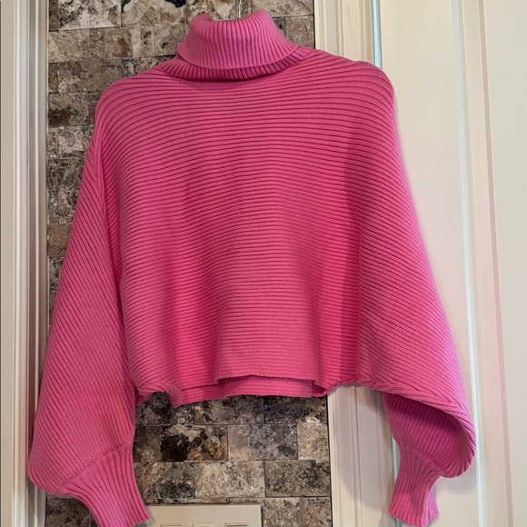 Zara Vibrant Pink Cowl Neck Sweater - Picture 2 of 3